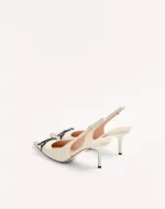 Valentino Bepointy Slingback Pump In Patent Leather And Kidskin 80Mm - Image 4